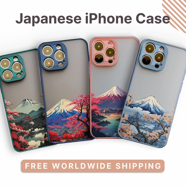 Japanese Aesthetic iPhone Case Mount Fuji Phone Case For iPhone 15 iPhone 14 13 12 11 Pro Max Mini XS X XR SE 7 Case Plus Japan Sakura Asia