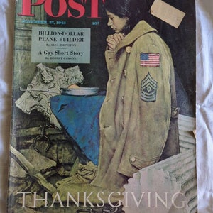 Full length 1943 The Saturday Evening Post magazine w/ cover by Norman Rockwell