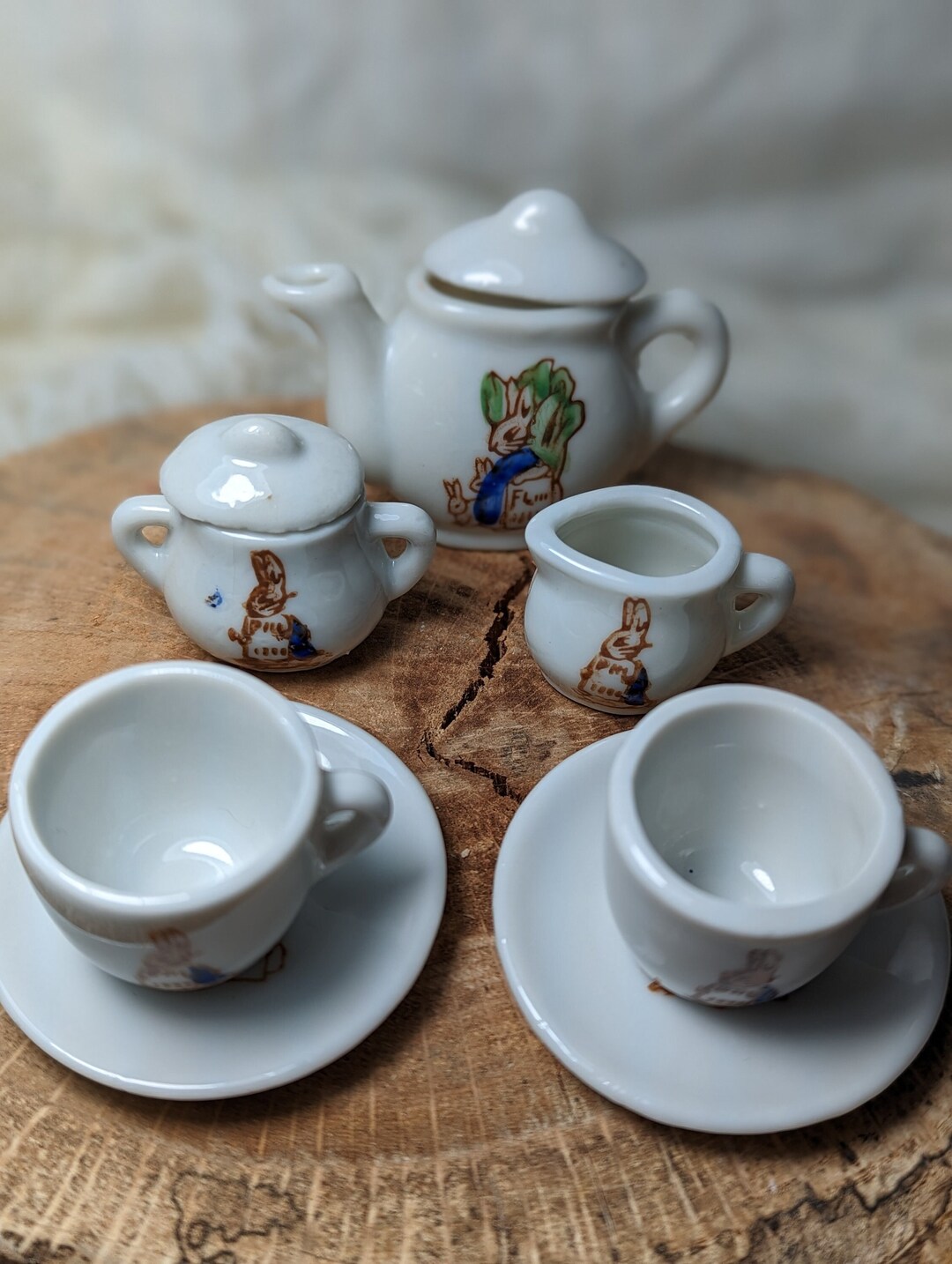 Vintage Miniature Peter Rabbit Tea Set Etsy