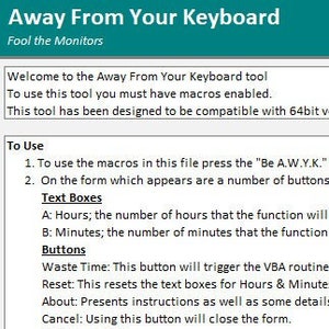 Away From Your Keyboard: A work emulator