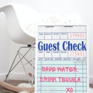 Save Water, Drink Tequila Trendy Digital Print