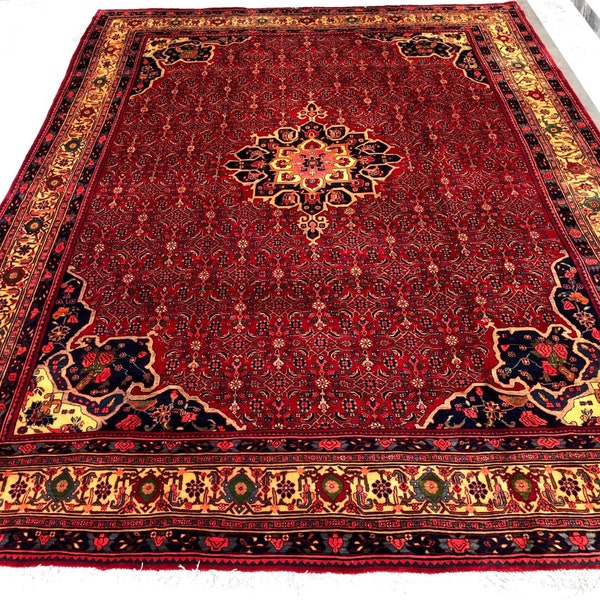 Vintage 10x13 Feet Bijar Design Rug in Excellent Condition, Overflowing with Full Pile Splendor Rug | Handmade Rugs & Carpets | Centerpiece
