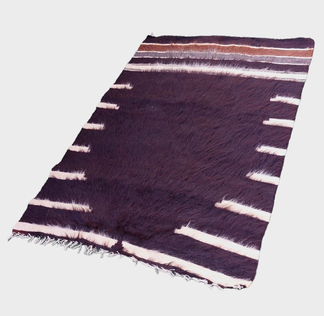 Handmade Vintage Used Yak Wool Prayer Rug: Traditional Craft, Size ...