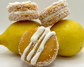 LemonHead French Macarons: Vanilla Lemon Buttercream, Lemon Curd Center