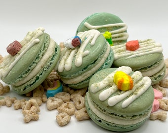 Lucky Cereal French Macarons: Marshmallow Cereal Milk Buttercream