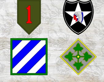 12 Army Active Divisions SSI + DUI, Digital, SVG