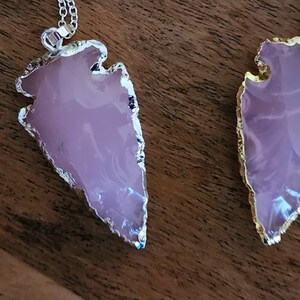 Rose Quartz Arrowhead Necklace, Rose Quartz, Arrowhead, Necklace, Jewelry, Crystal, Crystals, Metaphysical