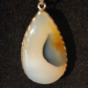 Flower Agate Pendant Necklace, Flower Agate, Pendant, Necklace, 925 Silver Plated, Jewelry, Crystal, Crystals, Metaphysical