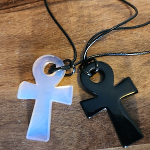 Ankh, Necklaces, Jewelry, Black Obsidian, Pink Opalite, Crystal Community, Crystal Lovers, Crystal Life, Metaphysical, Crystal, Crystals