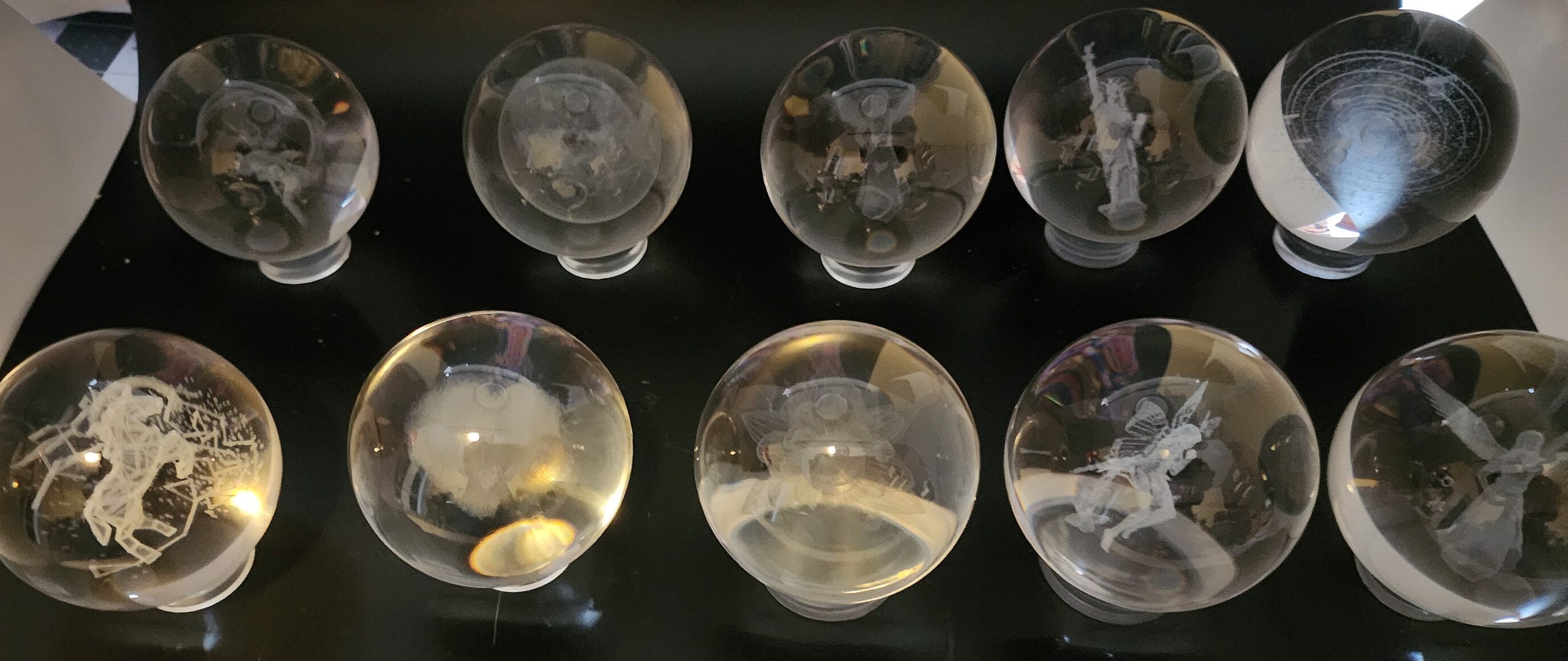 Etched Glass Spheres, Glass, Spheres, Metaphysical, Etched - Etsy