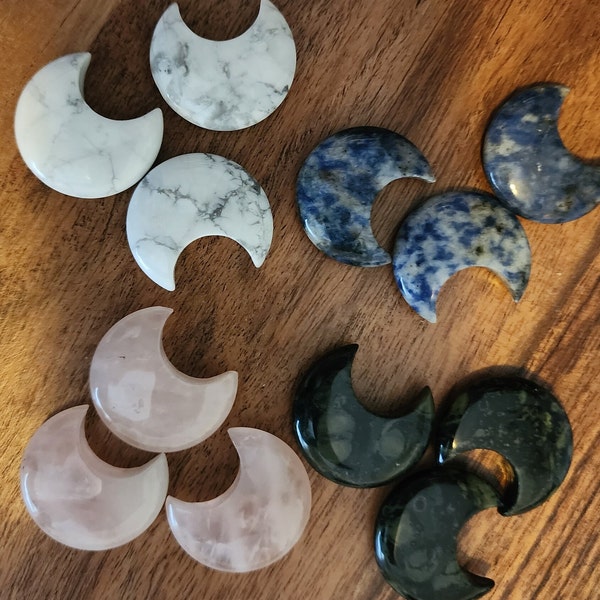 MINI MOONS, Moons, Howlite, Sodalite, Rose Quartz, Kambaba Jasper, Crystal, Crystals, Metaphysical