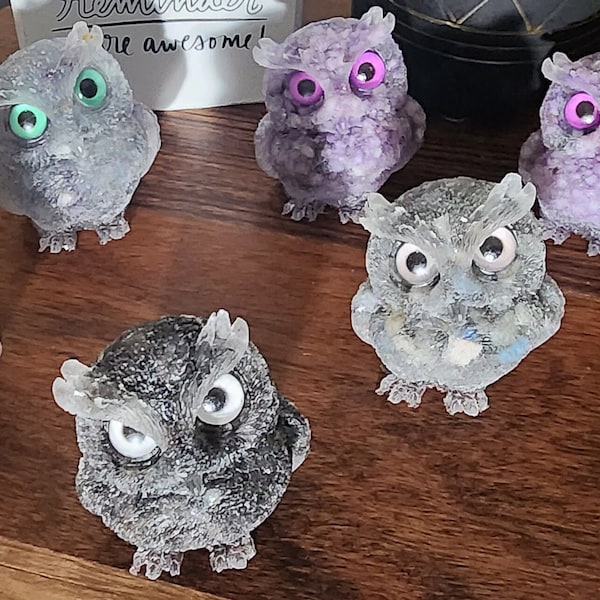 Owls, Chips, Garnet, Obsidian, Labradorite, Aquamarine/Amethyst, Lepidolite, Owl Lovers, Crystal Community, Crystal Life, Crystal Lovers