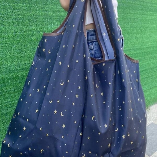 Large Bag, Purse, Pouch, Stars and Moons, Purse Pouch, Star Lovers, Shopping Bag, Bag In A Bag, Carry All Bag, Fashion Diva, Moon Lovers