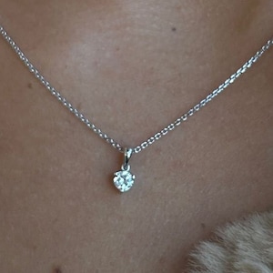 Necklace Solitaire Diamond On Chain, 14Kt Gold Diamond Necklace, Diamond Solitaire Necklace, Bridesmaid Necklace