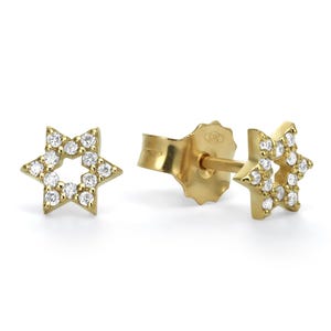 Jewish star of David Diamond Stud Earrings –  Natural Diamonds, SI Clarity