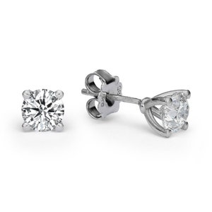 1 Carat Each Ear Lab Diamond Earrings | 14k Gold | VS Clarity | F Color