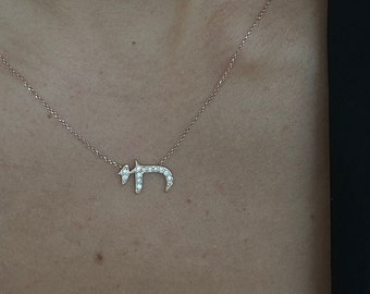 Chai Diamant Halskette. jüdischer diamant schmuck. - mittlere Größe