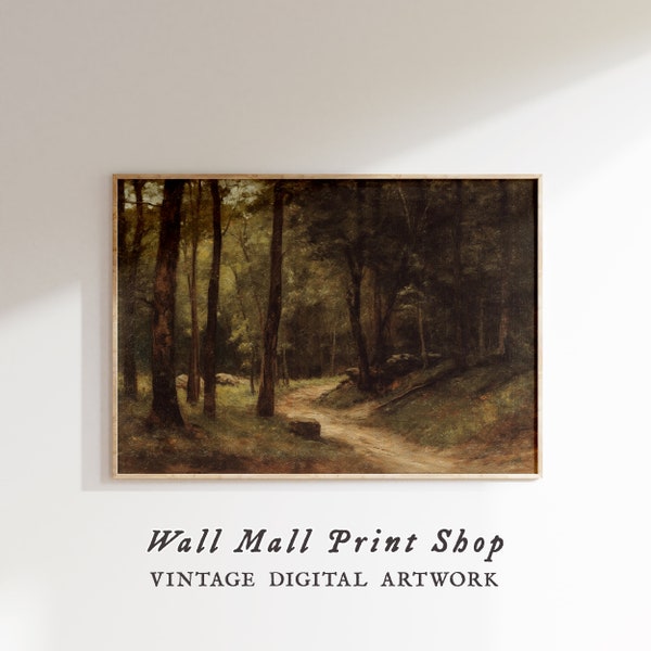 Vintage Painting Artwork Forest Path Wall Print, Wall Decor, Living Room Print, Cottagecore Wall Art, PRINTABLE Poster, Digital Download