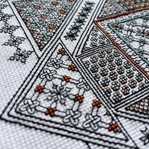 Blackwork Celtic Sampler, Cross Stitch PDF Pattern, Embroidery Pattern