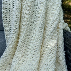 Schema per coperta all'uncinetto / Coperta strutturata Elizabeth / PDF stampabile / Coperta pettinata adatta ai principianti