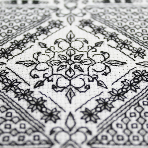 Blackwork Embroidery, Cross Stitch PDF Pattern, Embroidery Pattern, Emma Mini