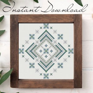 Pointed Stars Blackwork Pattern, Cross Stitch PDF Pattern, Embroidery Pattern