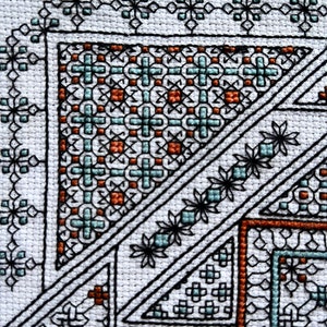 Blackwork Celtic Sampler, Korsstygn PDF-mönster, Broderimönster bild 3