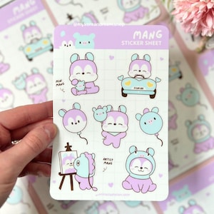 Feuille d&#39;autocollants Mang (BT21) / autocollants coréens kpop (BTS) / sticker Kawaii / autocollants Toploader / Bangtan army fan merch