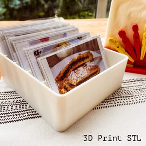 3D-afdrukbare indexkaartdoos STL-bestand | DIY-opberger voor 3D-printers | Past op standaard indexkaarten