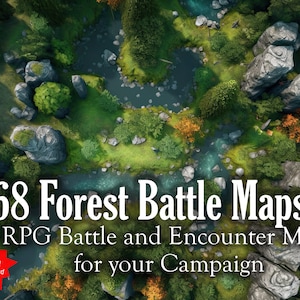 Hochauflösende digitale Waldkarten, 68 JPG Bilder für DnD / TTRPG Kampagnen, Game Master Inspiration, RPG Ressourcen, und Geschenke