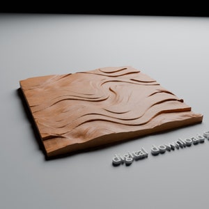 Abstract Waves STL File 3D CNC Router Cut Files for Vectric, Aspire, Aasel & Fusion 360 - Digital Download image 4