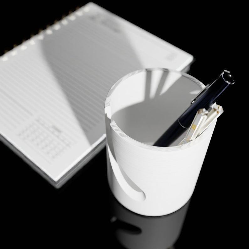 Sleek Minimalist Pen Holder STL Model 3D Printable Desk Organizer ...