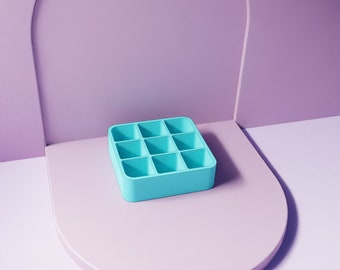 Gel Food Color Organizer 3x3: 3D Print File (STL)