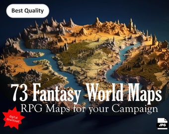 High-Resolution Digital World Maps Pack, 73 JPG Images for DnD / TTRPG Campaigns, Game Master Inspiration, RPG Resources, dnd gifts