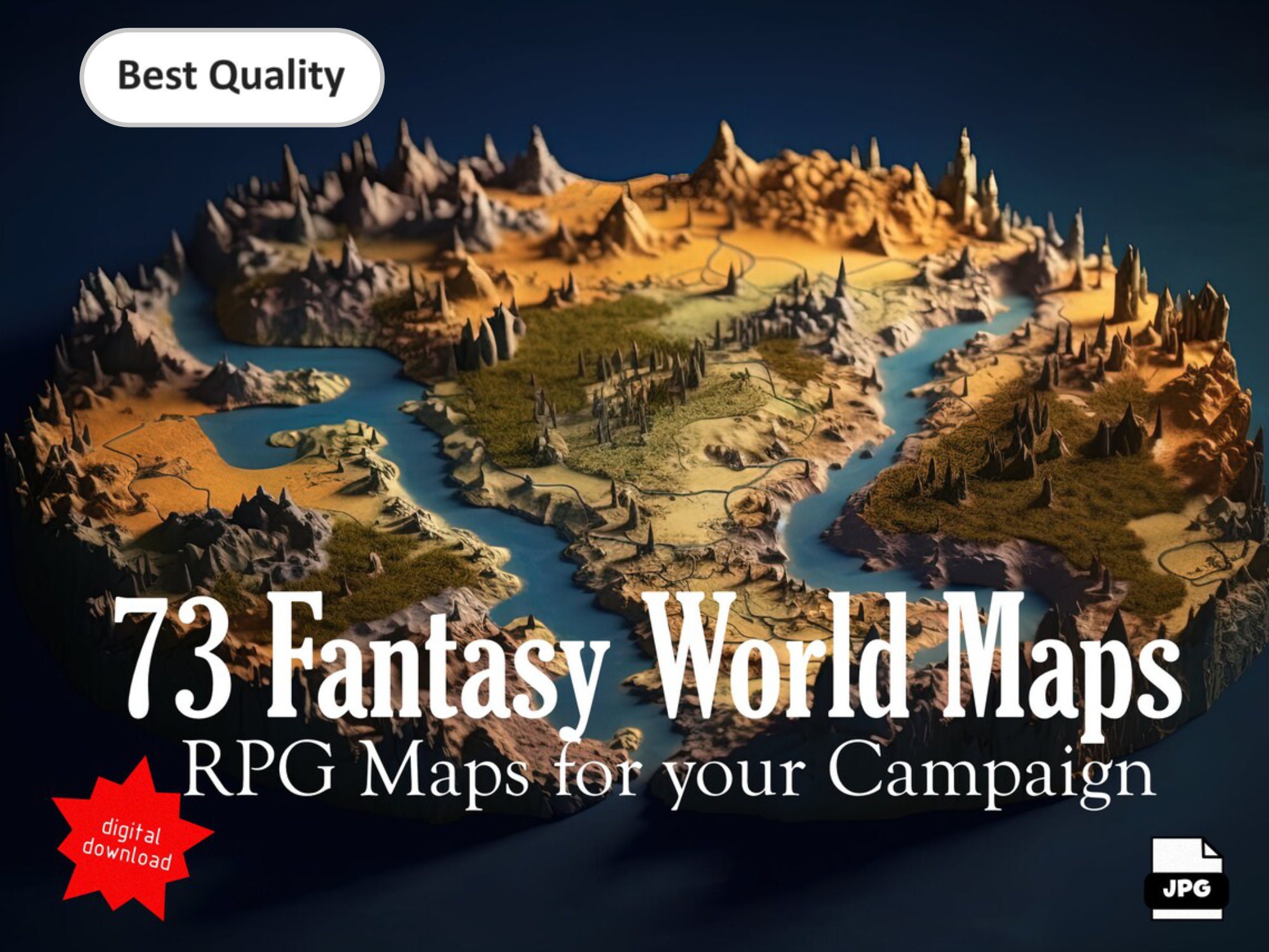 73 Fantasy World Maps: RPG Campaign Inspiration (Digital Download)