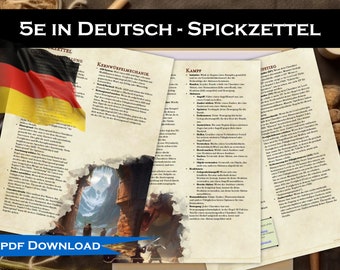 5er Spickzettel: Spickzettel Schnellreferenz für Anfänger und veteränen, 3 Seiten mit Einem Überblick der Regeln als pdf,