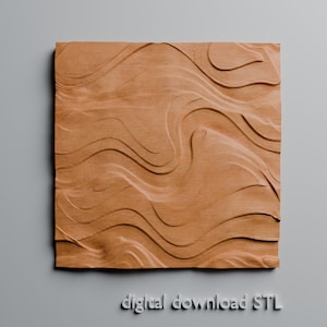 Abstract Waves STL File 3D CNC Router Cut Files for Vectric, Aspire, Aasel & Fusion 360 - Digital Download image 1