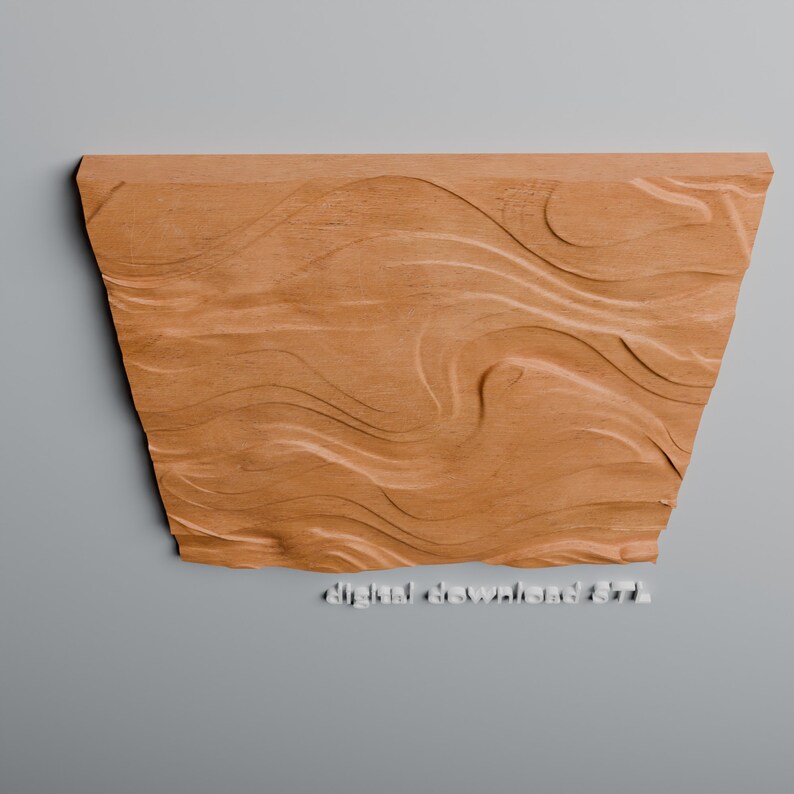 Abstract Waves STL File 3D CNC Router Cut Files for Vectric, Aspire, Aasel & Fusion 360 - Digital Download image 5