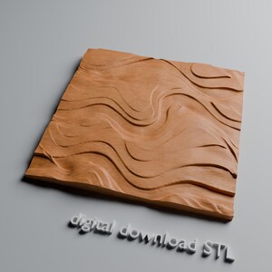 Abstract Waves STL File 3D CNC Router Cut Files for Vectric, Aspire, Aasel & Fusion 360 - Digital Download image 2