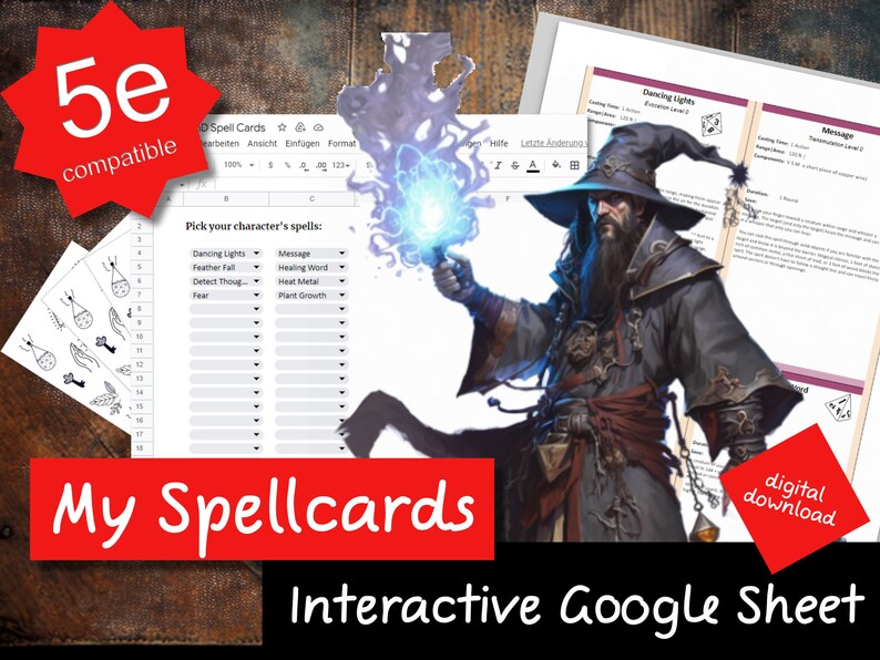 Selectable Spell Compendium: Printable Dnd Spell Cards 5e SRD 5e Spell ...