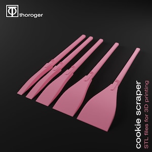 Cookie Scraper, 5 Different Cookie Scraper Sizes, Cookie Tool STL files, 3D Print Baking Tool