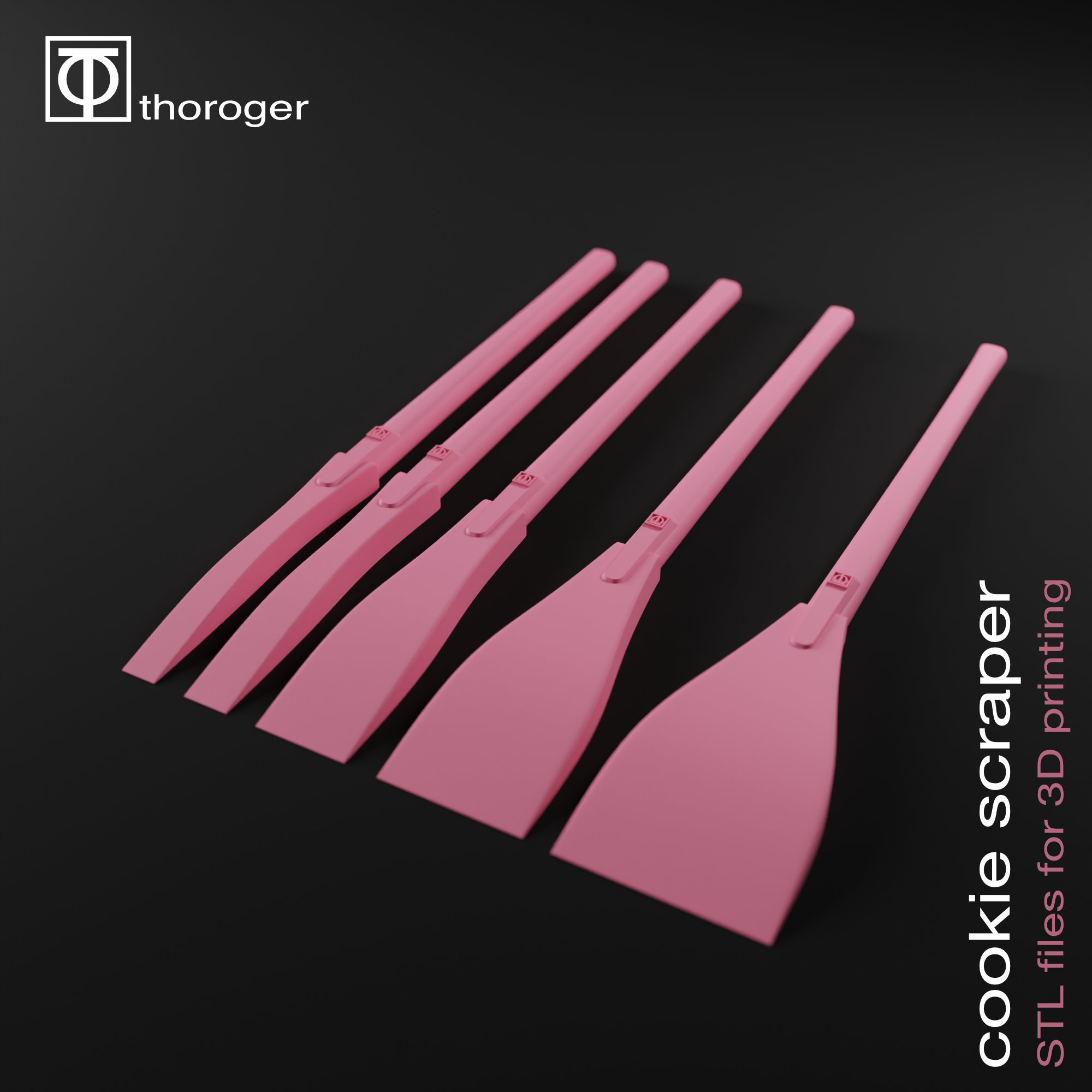 Cookie Scraper Set - 5 Sizes! 3D Print Baking Tool STL Files for Perfect Cookies