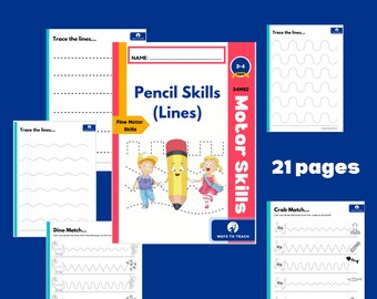 Tracing Lines - Fine Motor Skills - Pencil Skill - Drawing - 3-4 Year Olds - Pre K/K - Nursery/Reception