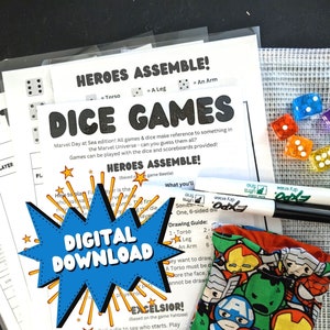 SuperHero Dice Games -Downloadable instructions & scorecards
