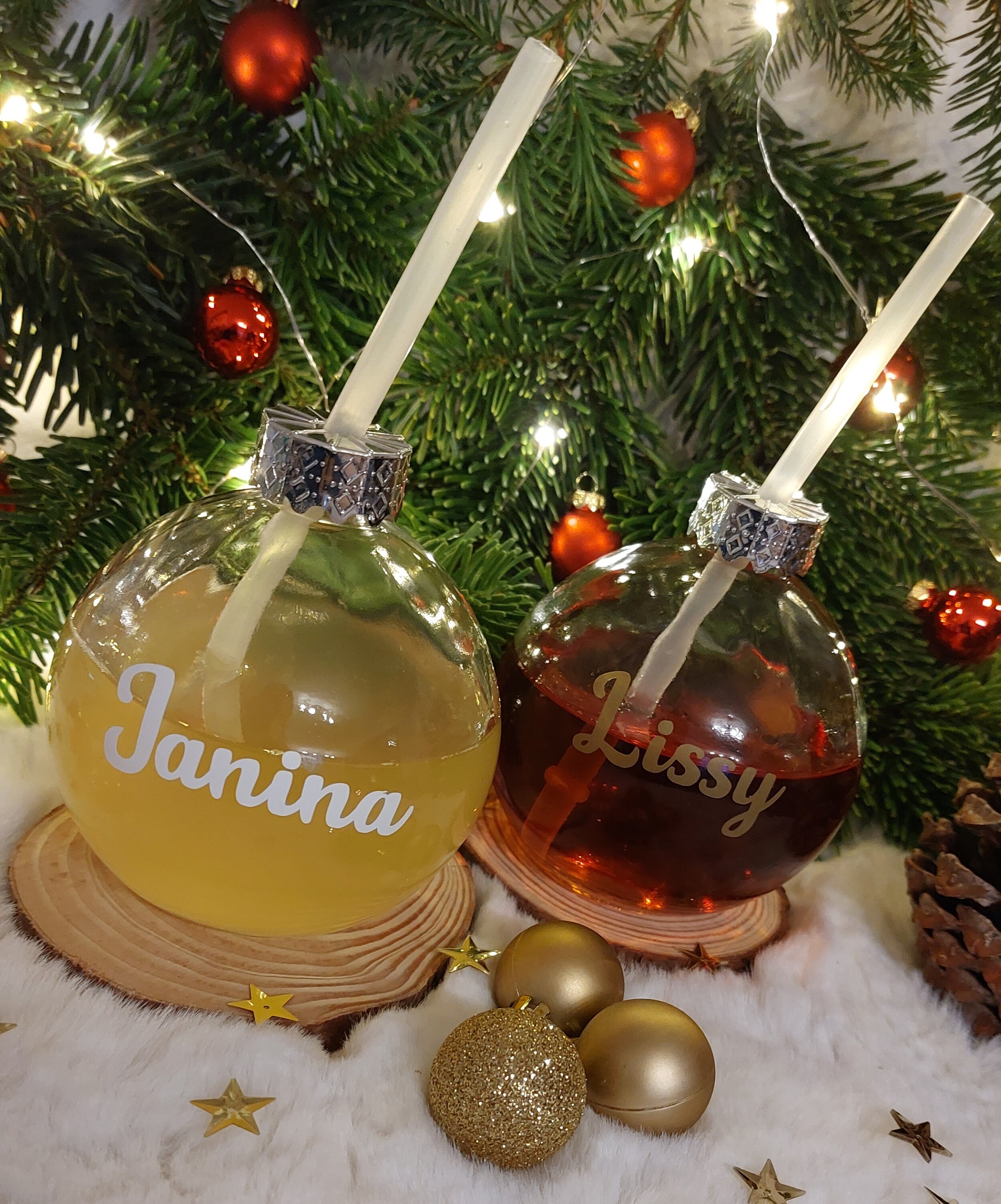 Personalisierte Christbaumkugel Weihnachtskugel Trinkglas Tischdekoration Cocktailglas, Weihnachtsgeschenk Geschenk Mitarbeitergeschenk