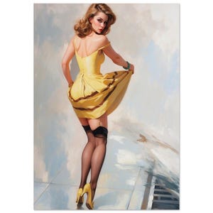 Pin Up Wall Art "Rainy Day Perils " Based on an Original High Resolution Wall Art Print A3