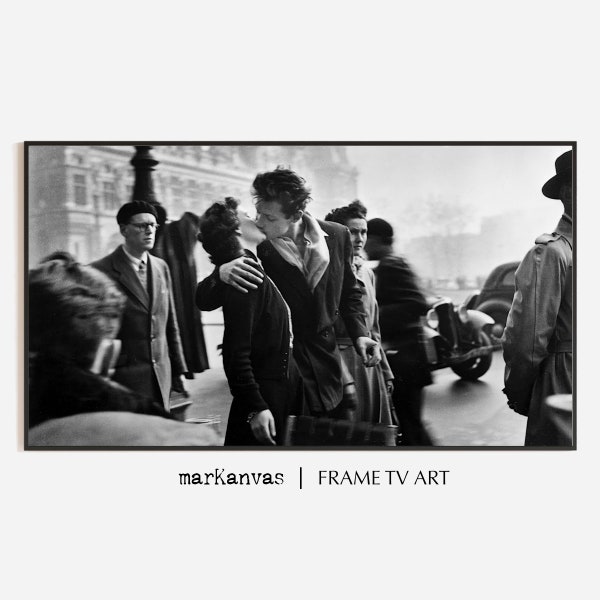 Samsung Frame TV Art | The Iconic Kiss of Hôtel de Ville | Instant DOWNLOAD | Valentine's Day Gift | Robert Doisneau's Timeless Photograph