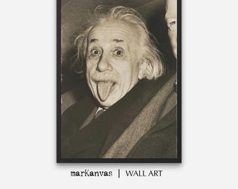 Einstein tongue out, INSTANT download, Funny Photo Gift, Einstein Home Decor, bw photo art print, Scientist Wall Decor, Science Gift for Her