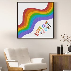 Love is Love Wall Art, LGBTQ Art Print, Instant Download, Subtle Pride ...