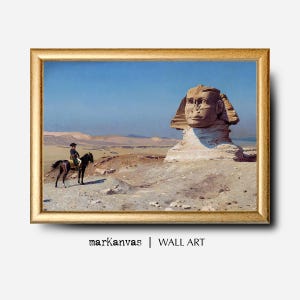 Bonaparte Before the Sphinx Art Print, art gift for her, Napoleon Wall Art, Jean-Léon Gérôme painting, giza wall decor, Academica decor